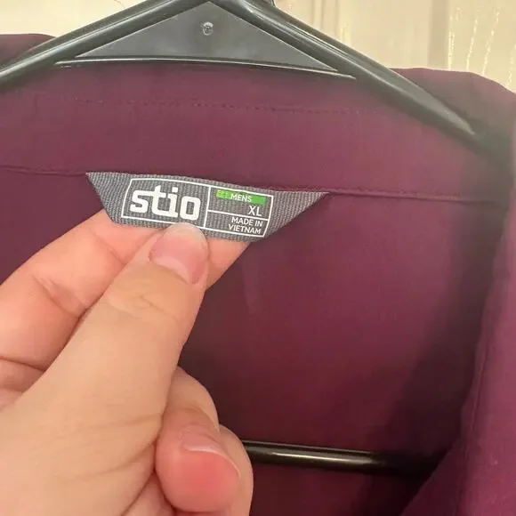 Stio Men’s Eddy Long Sleeve Pearl Snap Shirt LS Size XL Wine Outdoors Hiking - Picture 7 of 8